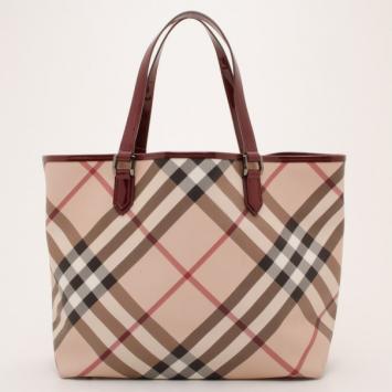 Burberry Medium Nova Check Tote with Accessories Pouch