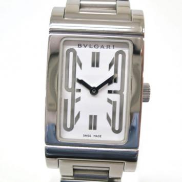 Bvlgari Rettangolo Wristwatch SS White Silver Ladies RT39S