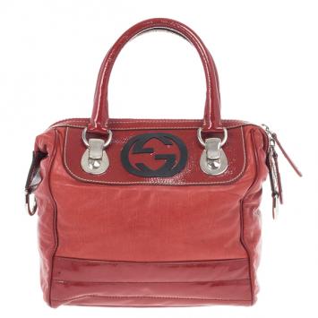 Gucci Red Snow Glam Small Boston Bag
