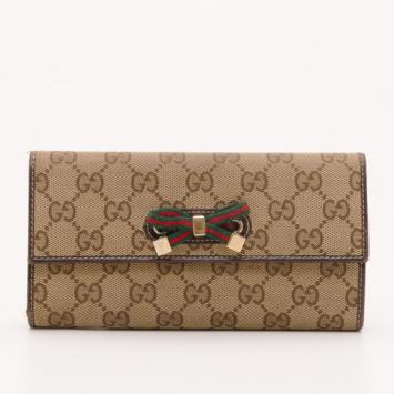 Gucci Brown Monogram Princy Continental Wallet