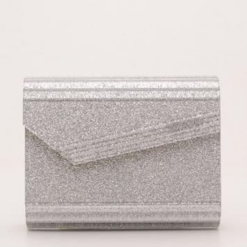 Jimmy Choo Silver Candy Clutch Bag 