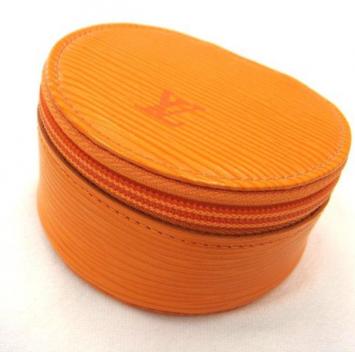 Pre Owned Louis Vuitton Ecrin Bijoux Orange Epi Leather Mini Jewelry Case
