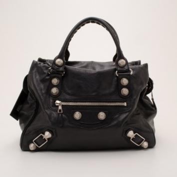 Balenciaga Giant Silver Black Leather Velo