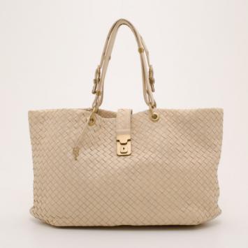 Bottega Veneta Ivory Intrecciato Woven Tote