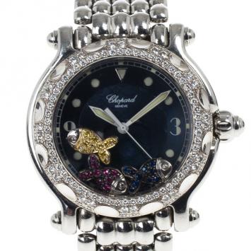 Chopard Navy Gold & Steel Happy Sport Fish Women's Wristwatch 38MM