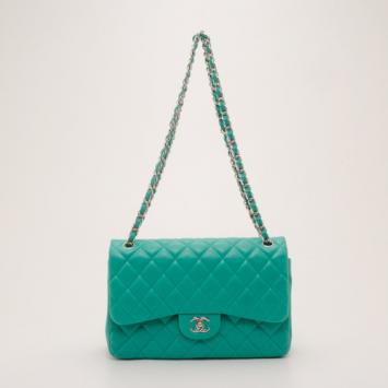Chanel Mint Lambskin Jumbo Flap Bag 