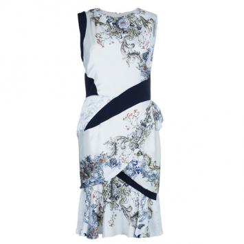 Prabal Gurung Sleeveless Printed Ruched Dress S