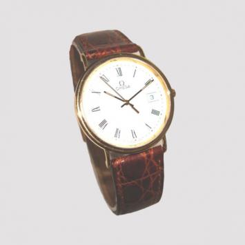 Omega Classic Yellow Gold Leather Ladies Watch