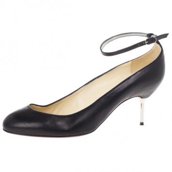 Christian Louboutin Black Ika Ankle Strap Pumps 39