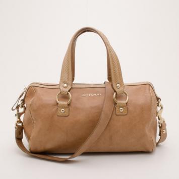 Jimmy Choo Nude Leather and Python Satchel