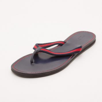 Gucci Red Navy Striped Thong Flip Flop Sandals Size 40
