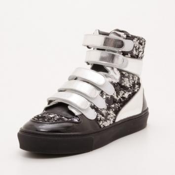 Louis Vuitton Black and Silver Disco Sneakers Size 37.5