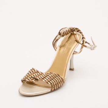  Donna Karan Collection Metallic Gold Sandals Size 38.5