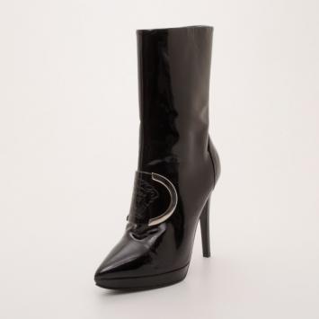 Versace Patent Leather Medusa Stamp Boots Size 38