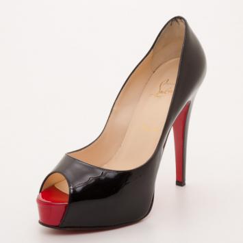 Christian Louboutin Black Patent Hyper Prive 120 Size 37.5