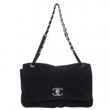 Chanel Black Suede Jumbo Flap Bag