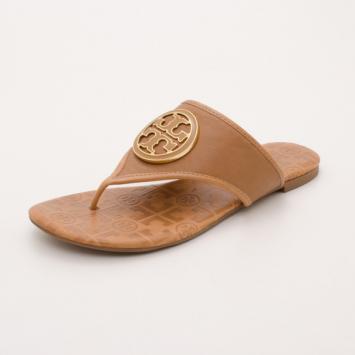 Tory Burch Brown Logo Sandals Size 38.5