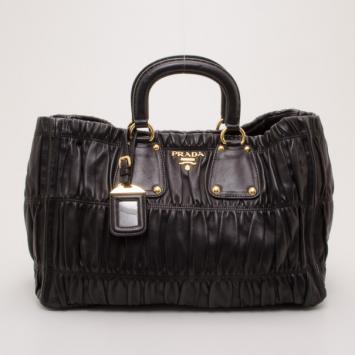 Prada Black Nappa Gaufre Tote 