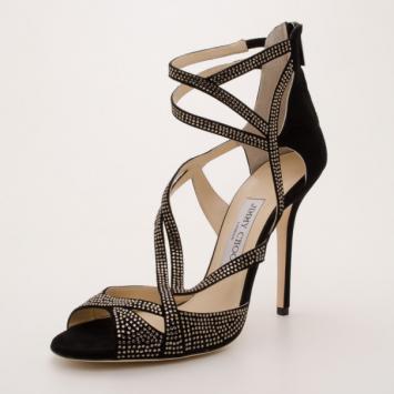 Jimmy Choo Dome Diamante Embellished Suede Sandals Size 40.5