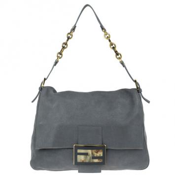Fendi Grey Shimmer Soft Calfskin Forever Big Mama Shoulder Bag