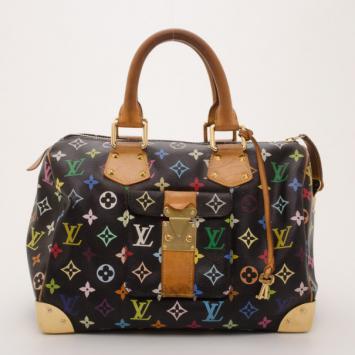 Louis Vuitton Black Multicolor Monogram Canvas Speedy 30 Bag