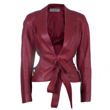Dior Boutique Red Leather Jacket M
