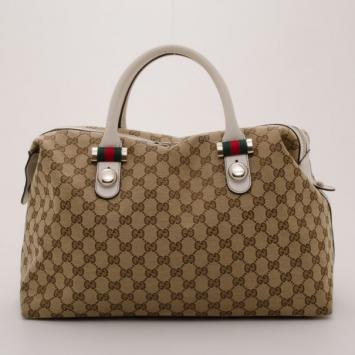 Gucci Monogram Match Ball Boston Bag 