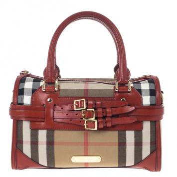 Burberry Medium Bridle House Check Bowling Bag