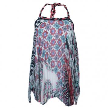 Matthew Williamson Pleated Floral Trapeze Top S
