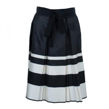 CH Carolina Herrera Monochrome Pleated Skirt S
