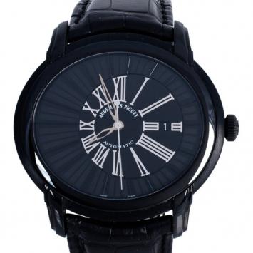 Pre Owned Audemars Piguet Black Stainless Steel Millenary Men's Wristwatch 46MM
