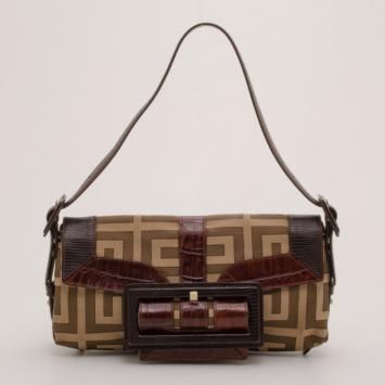 Givenchy Monogram Croc Embossed Small Shoulder Bag
