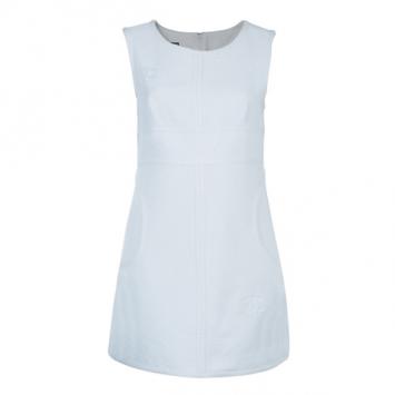 Chanel White Textured Shift Dress M/L