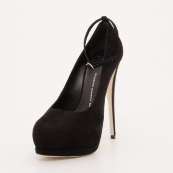 Giuseppe Zanotti Black Ankle Wrap Suede Platform Pumps Size 39