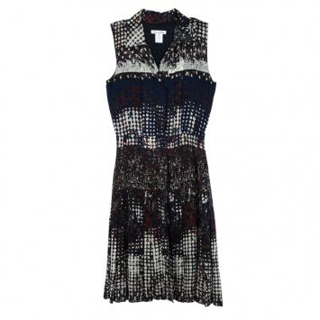 Oscar de la Renta Multicolor Printed Button Up Dress S