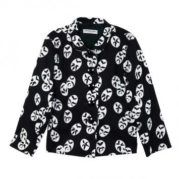 Saint Laurent Paris Black Vintage Monochrome Print Jacket M