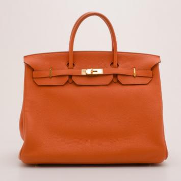 Hermes Orange Togo Leather Birkin 40