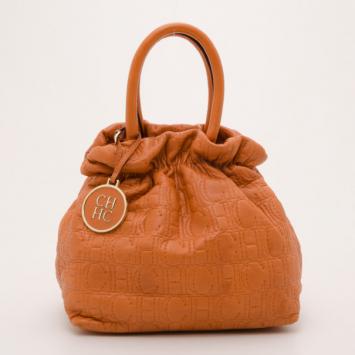 Carolina Herrera Orange Pleated Bag 