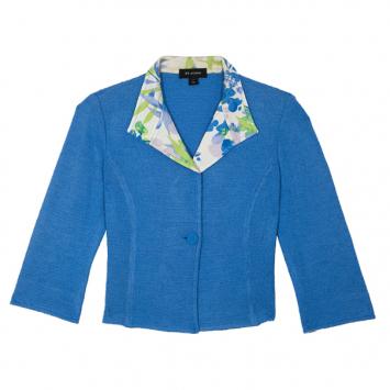St. John Floral Print Collar Jacket L