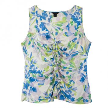 St. John Sleeveless Floral Blouse L