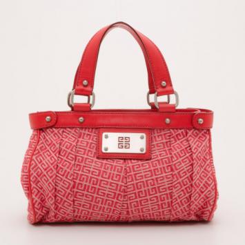 Givenchy Red Monogram Tucked Pleated Tote