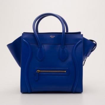 Celine Electric Blue Mini Luggage Tote