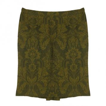 Gianfranco Ferre Green Brocade Skirt XL