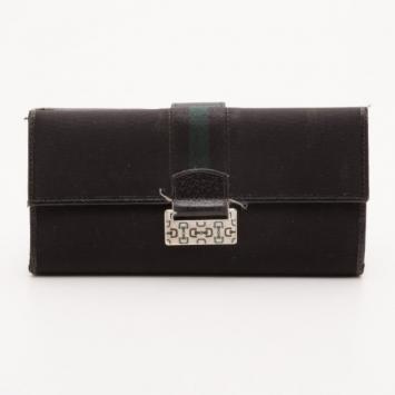 Gucci Black Vintage Striped Wallet