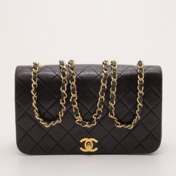 Chanel Vintage Black Lambskin Flap Bag