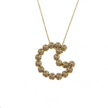 Pasquale Bruni Diamond Moon Yellow Gold Necklace 