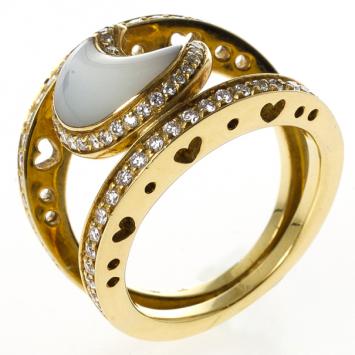 Pasquale Bruni Mother of Pearl Moon Ring Size 53