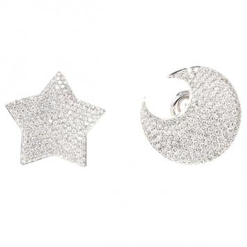 Pasquale Bruni Moon and Star Diamond Earrings