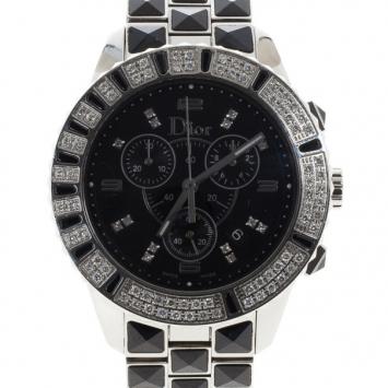 Dior Black Stainless Steel Christal Women's Wristwatch 40MM