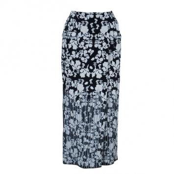 Chanel Floral Logo Knit Jacquard Skirt M